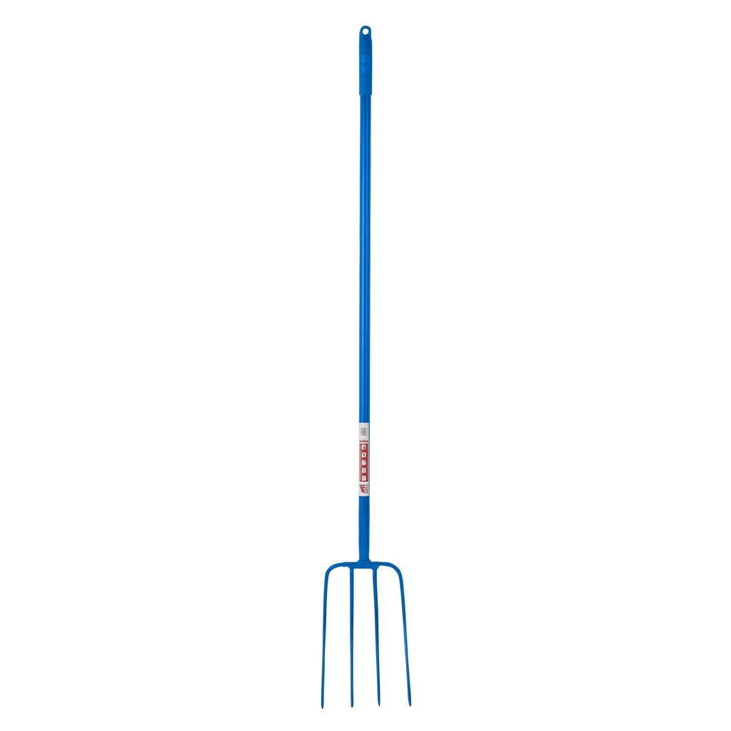 Red Gorilla - 4 Prong Manure Fork Straight Handle - Blue (48” Straight Handle)