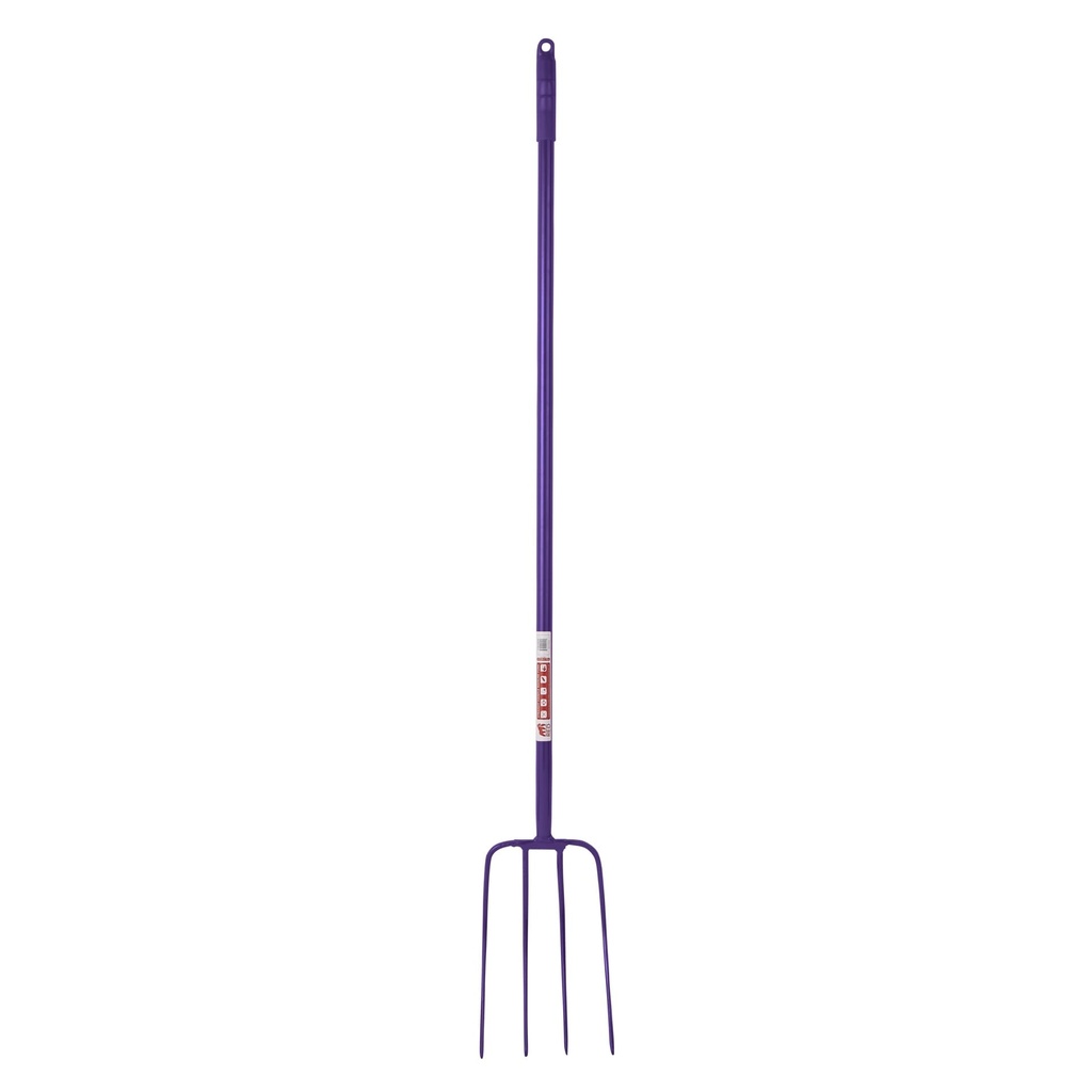 Red  Gorilla - 4 Prong Manure Fork Straight Handle - Purple (48” Straight Handle)