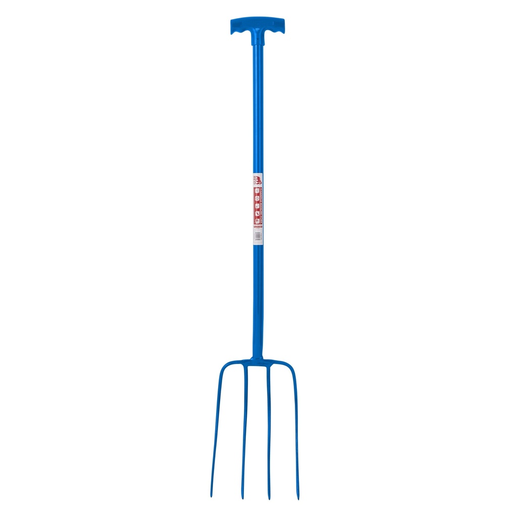 Red  Gorilla - 4 Prong Manure Fork T-Handle - Blue (T-Handle)