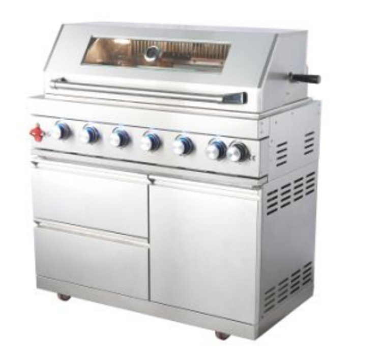 Fornizza - 6 Burner Gas Grill Black