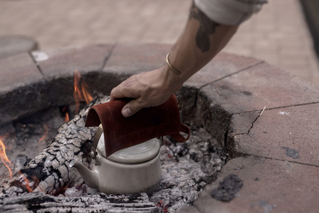 Barebones - Suede Leather Hot Pad - Terracotta