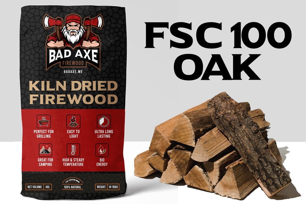 Bad Axe Firewood - Oak 40L Sack 