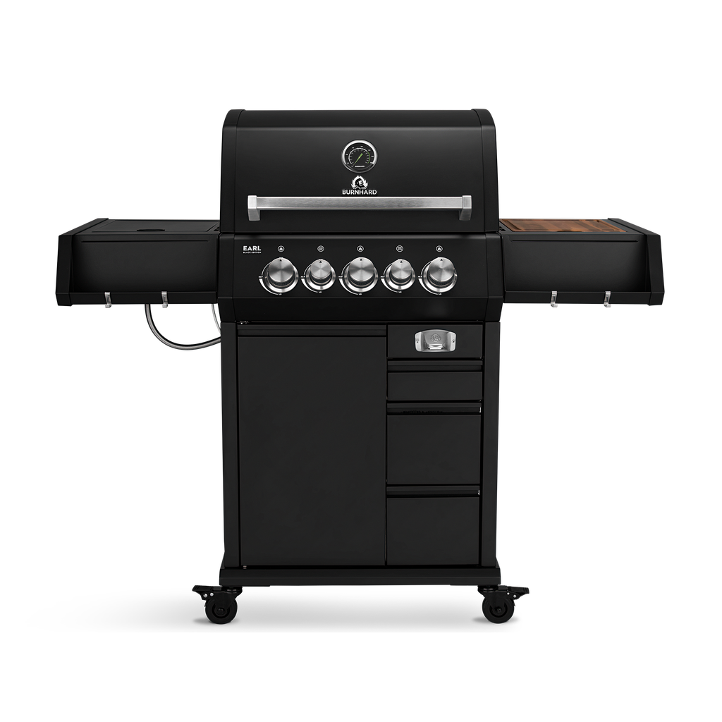 Burnhard EARL - 3-Burner Premium-Gas Grill 2025 Stainless Steel with Cast Iron Grill Grate