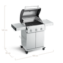 Burnhard FRED - 3-Burner Gas Grill Basic Edition - Series 3 Stainless Steel with Cast Iron Grate