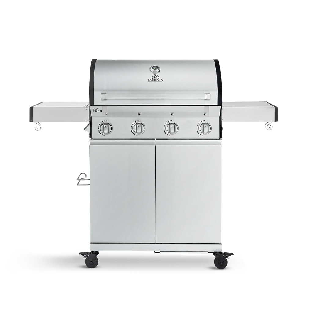 Burnhard Big FRED - 4-Burner Gas Grill Basic - Series 3 Stainless Steel with Cast Iron Grate
