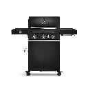 Burnhard FRED Deluxe - 3-Burner Gas Grill Deluxe Black Edition - Series 3 with Stainless Steel Grate