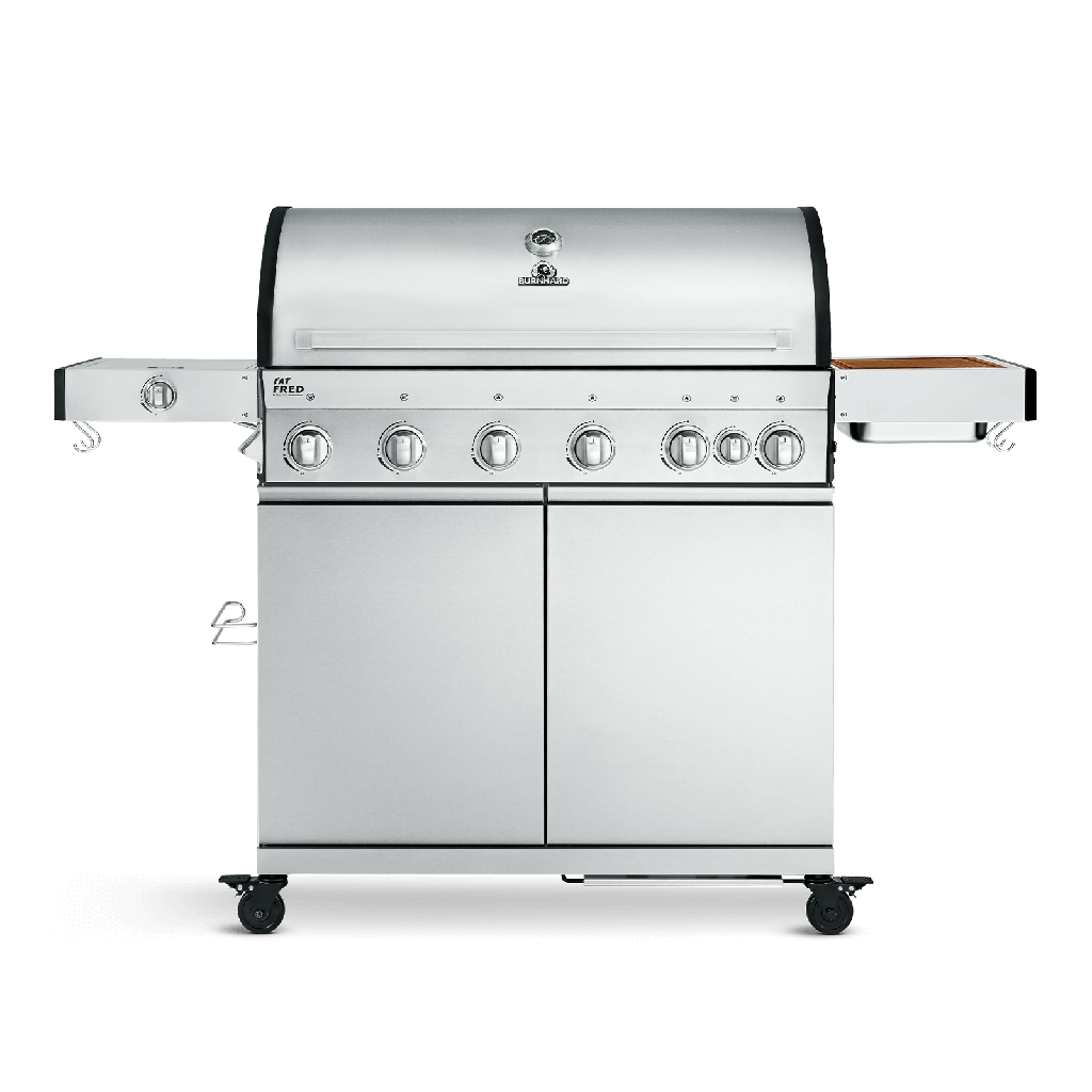 Burnhard - Fat FRED - 6-Burner Gas Grill Deluxe Stainless Steel - Series 3 with Stainless Steel Grate
