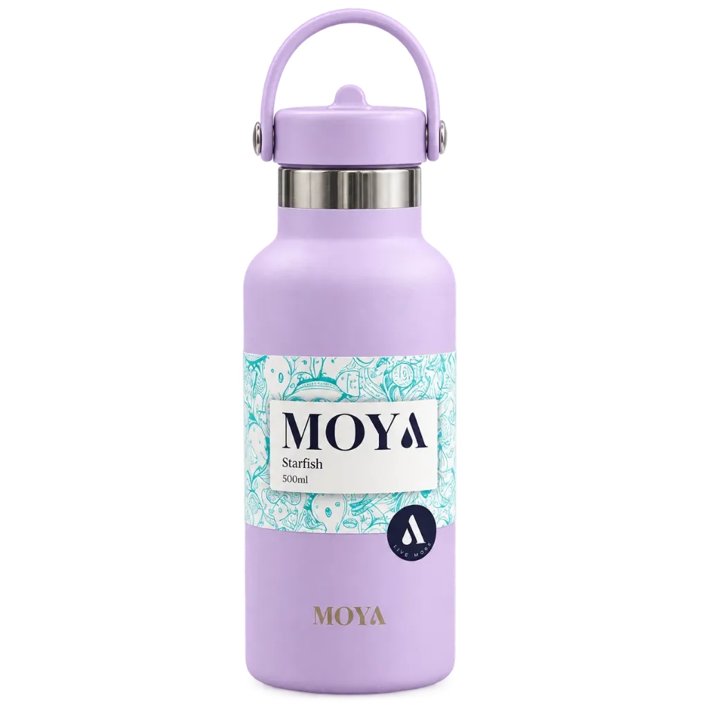 Moya - "Starfish" 500ml Insulated Sustainable Water Bottle Pastel Lilac