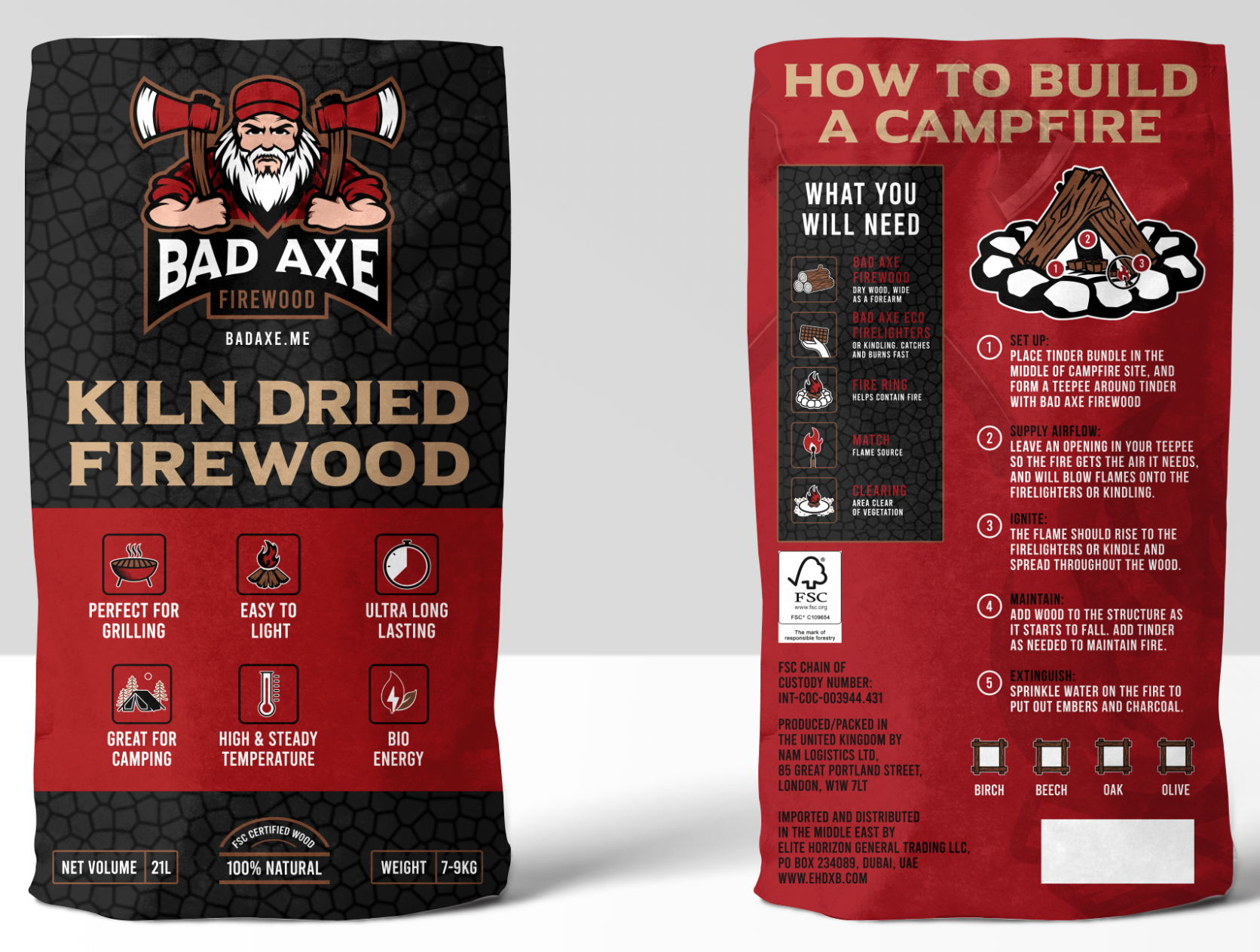 Bad Axe 40L Cherry Firewood