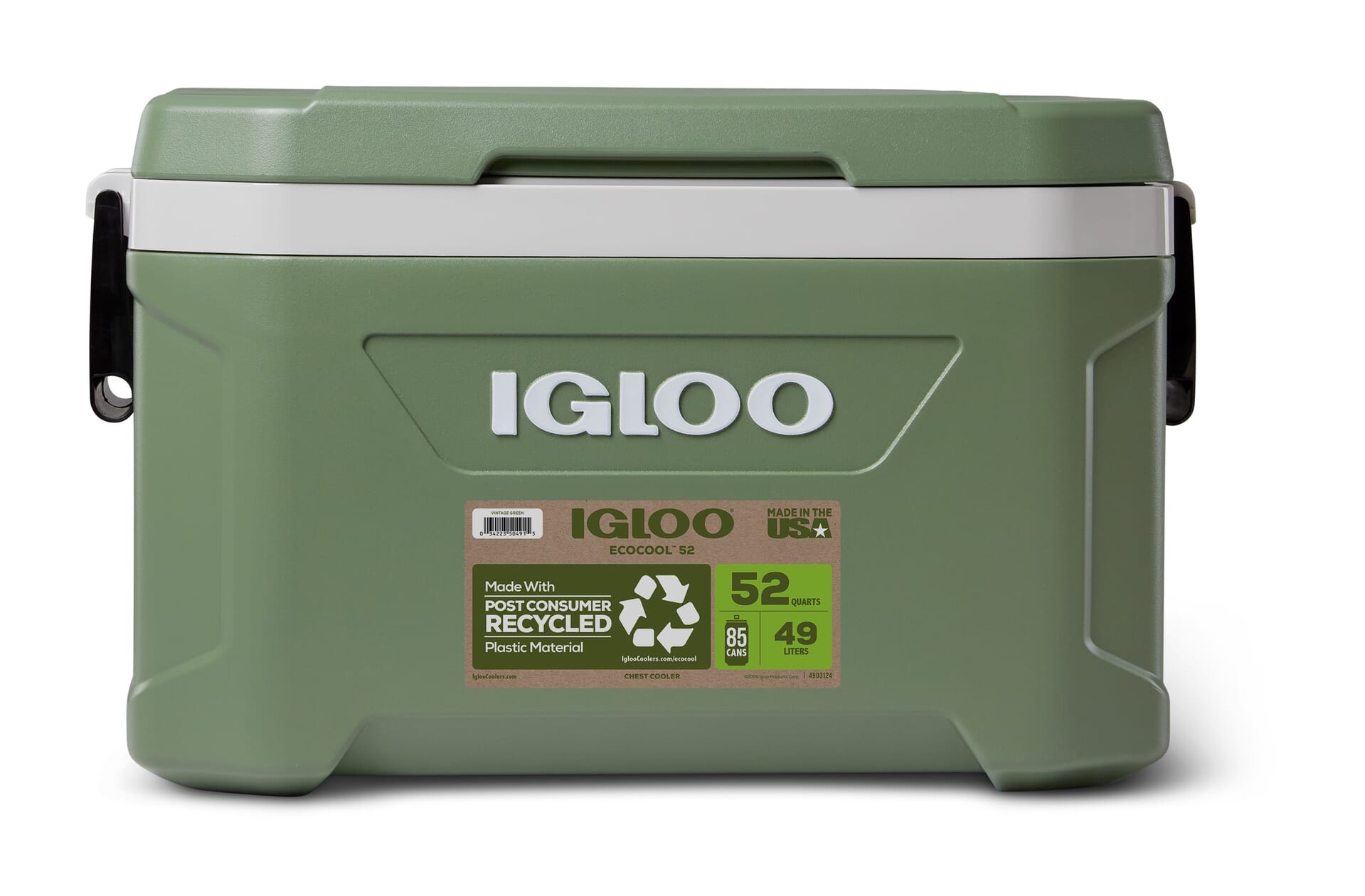 IGLOO-Ecocool Latitude 52 Qt Cooler Box - Vintage Green DISC