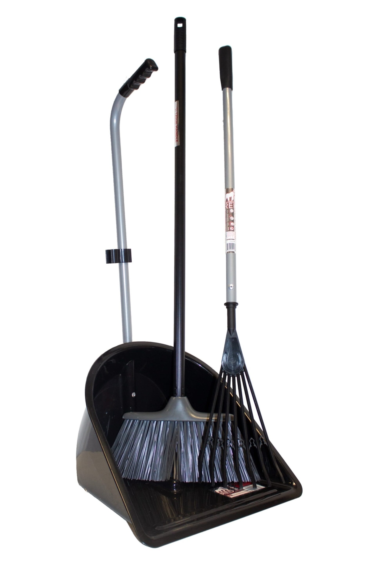 Red  Gorilla - Garden Companion Set - Black (Tidee + Super Rake + Poly Yard Broom)