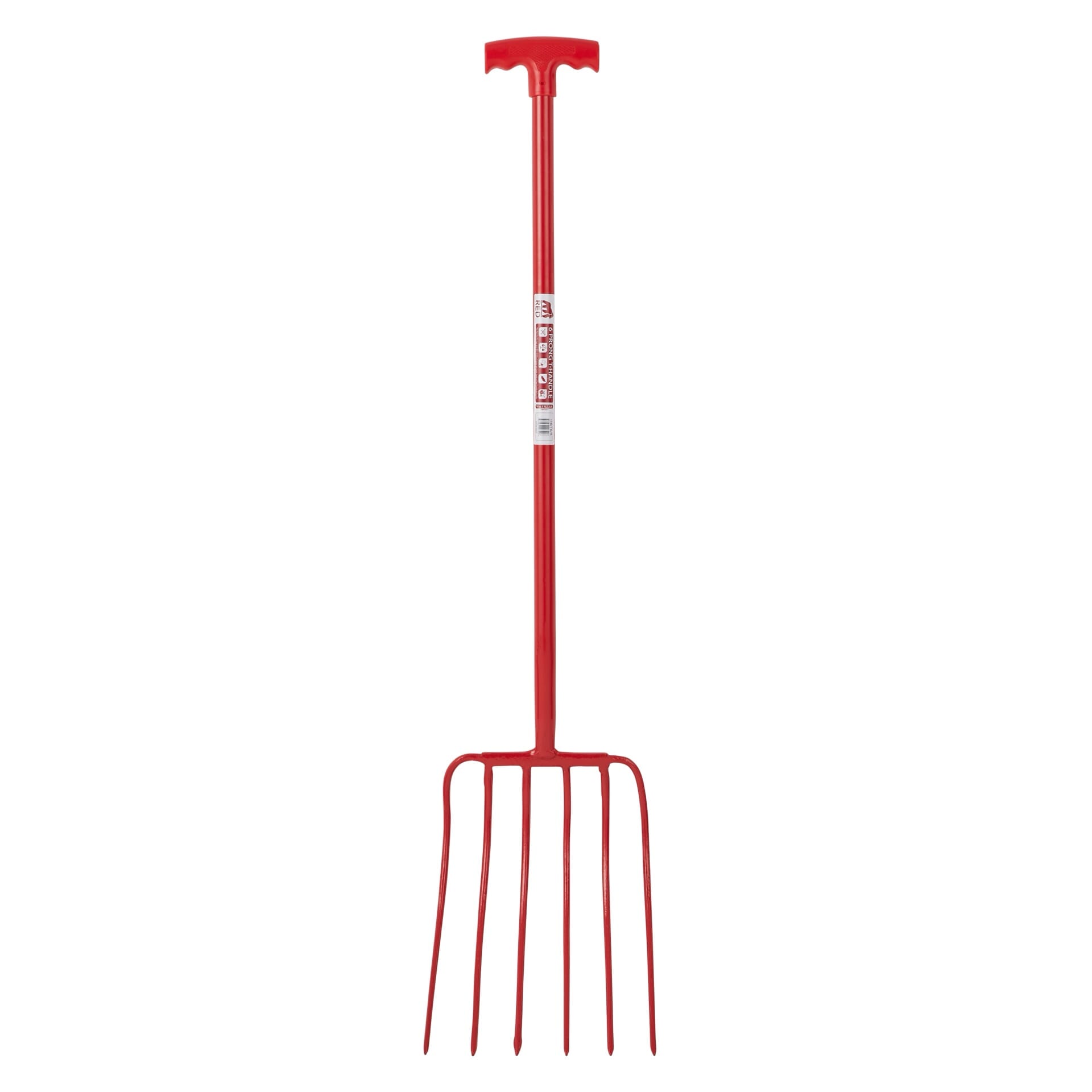 Red  Gorilla - 6 Prong Manure Fork - Red (T-Handle)