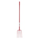 Red  Gorilla - 4 Prong Manure Fork Straight Handle - Red (48” Straight Handle)