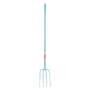 Red  Gorilla - 4 Prong Manure Fork Straight Handle - Sky Blue (48” Straight Handle)