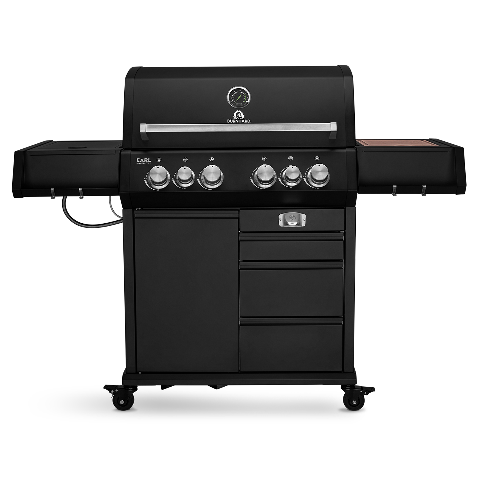Burnhard Big EARL - 4-Burner Premium Gas Grill 2025 Black with Stainless Steel Grill Grate