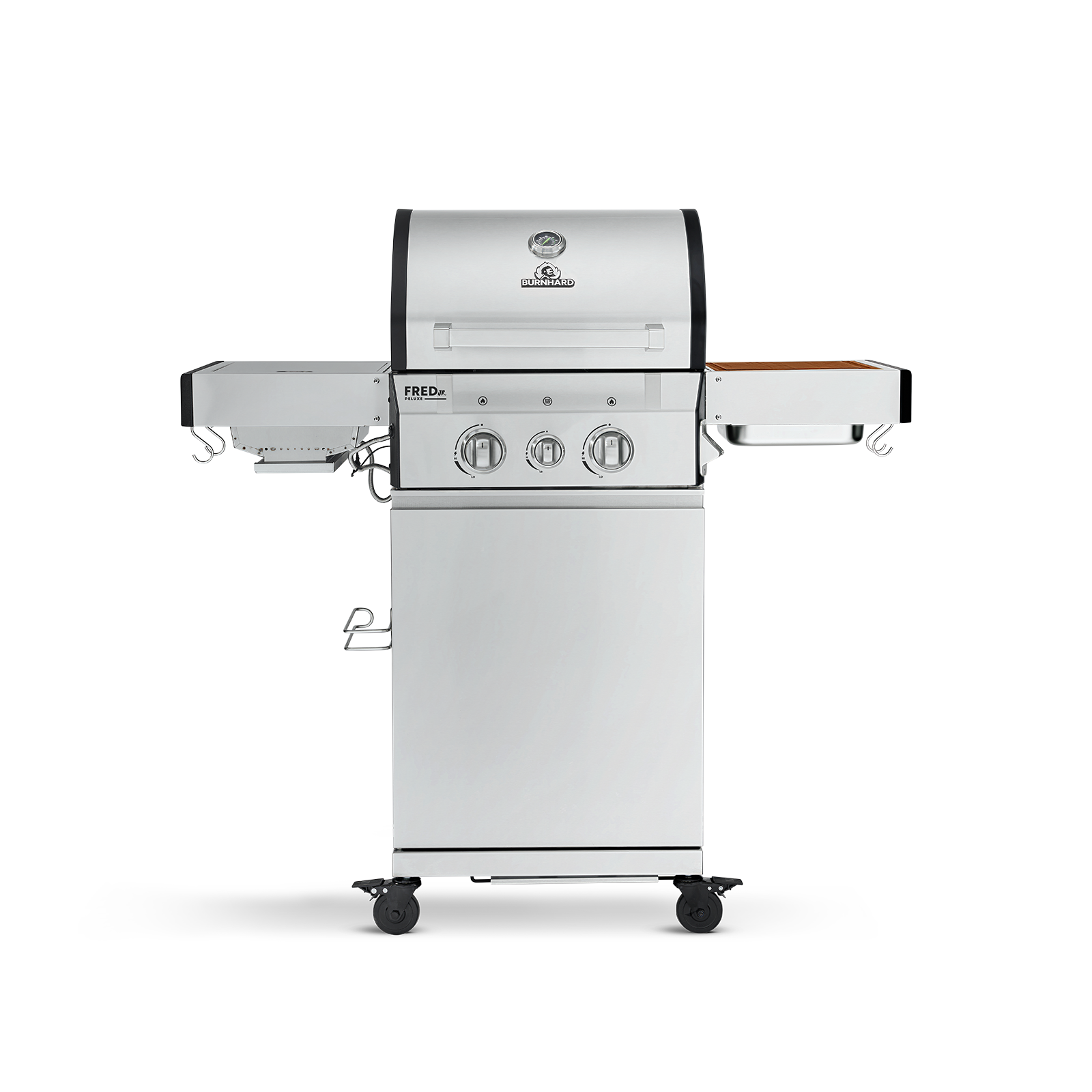 Burnhard FRED Jr. - 2-Burner Gas Grill Deluxe Stainless Steel - Series 3 with Cast Iron Grate
