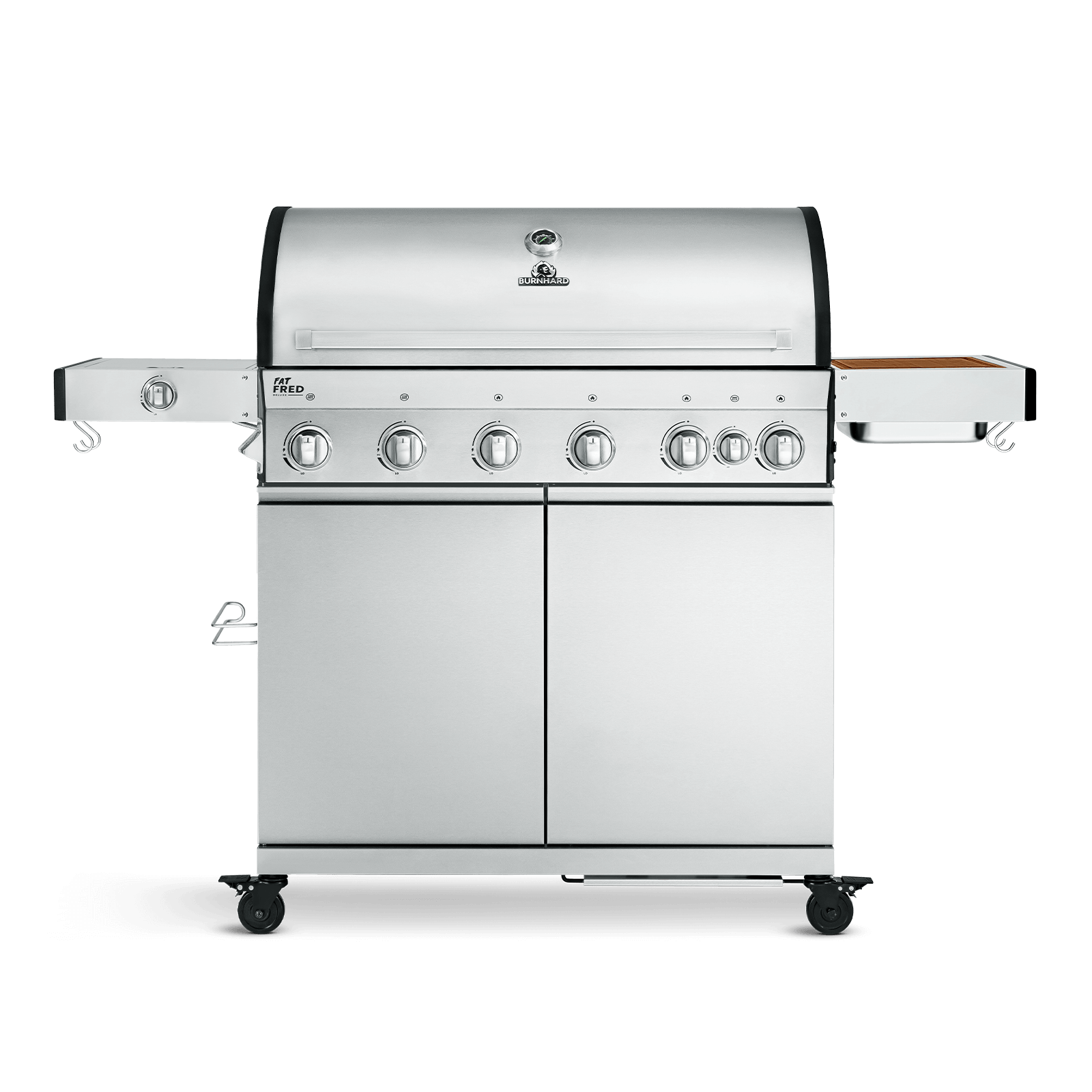Burnhard Fat FRED - 6-Burner Gas Grill Deluxe Stainless Steel - Series 3 with Cast Iron Grate
