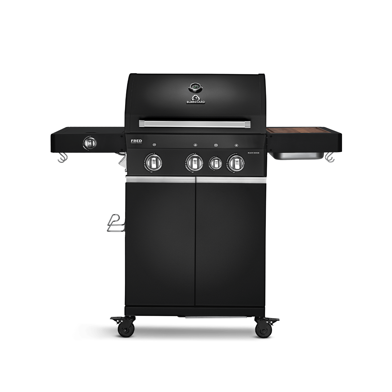 Burnhard FRED Deluxe - 3-Burner Gas Grill Deluxe Black Edition - Series 3 with Stainless Steel Grate