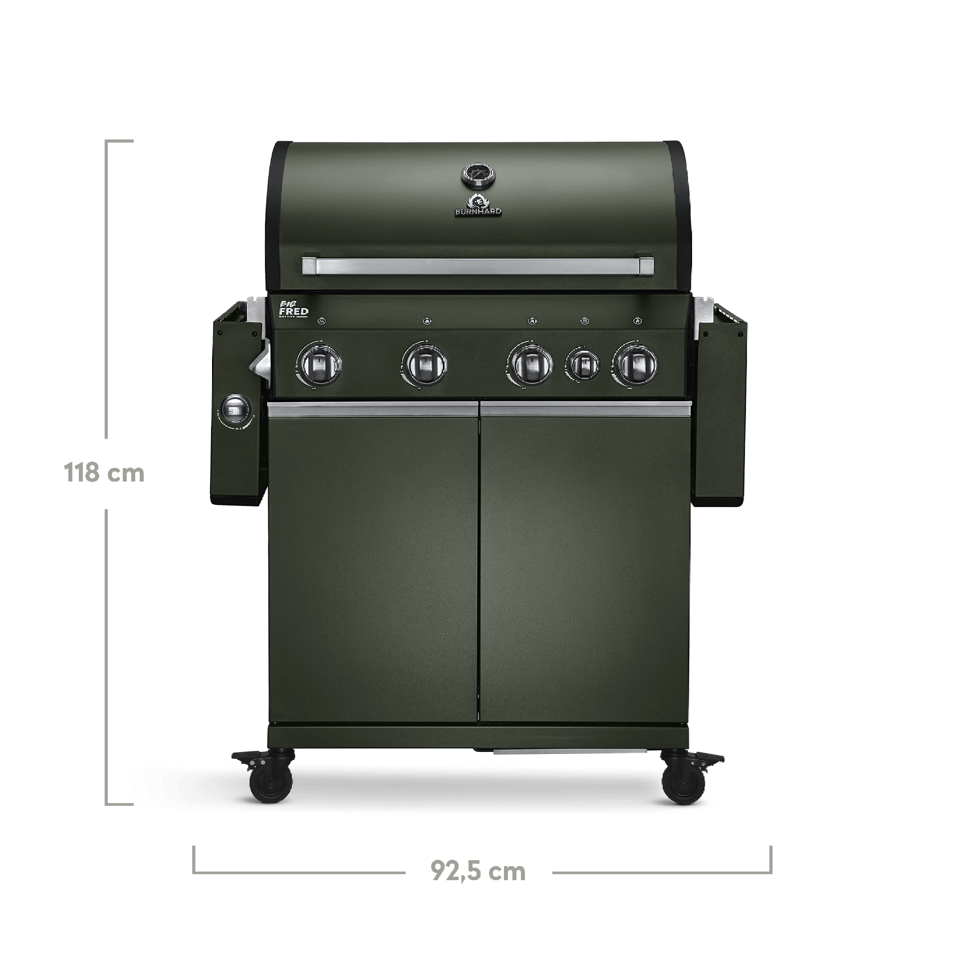 Burnhard Big FRED - Deluxe Gas Grill 4-Burner Green Edition - CastGrates