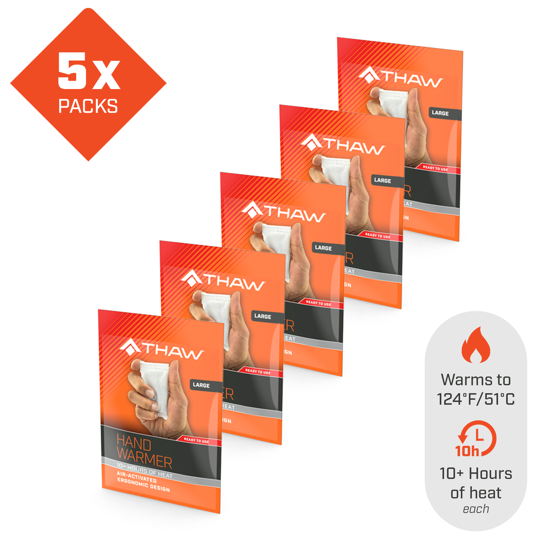 THAW - 40 Packs-Disposable Hand Warmer - Large