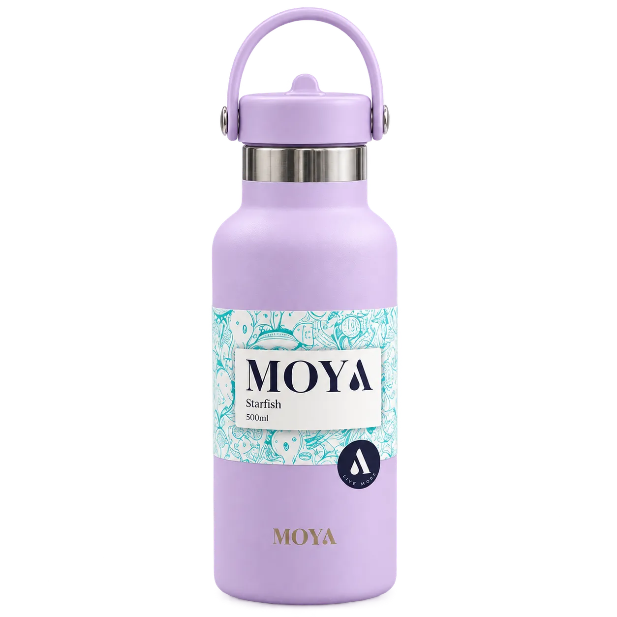 Moya "Starfish" 500ml Insulated Sustainable Water Bottle Pastel Lilac
