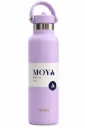 Moya - "Black Sea" 700ml Insulated Sustainable Water Bottle Pastel Lilac Spout Lid